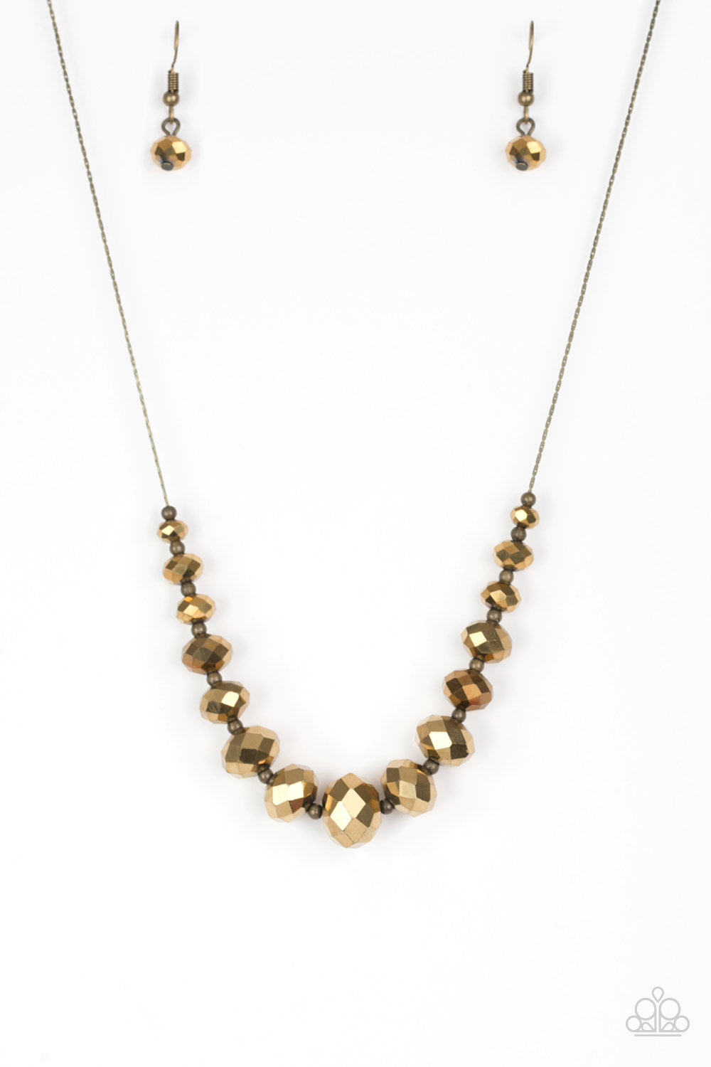 Paparazzi ♥ Crystal ♥ Brass LisaAbercrombie - Necklace Carriages –