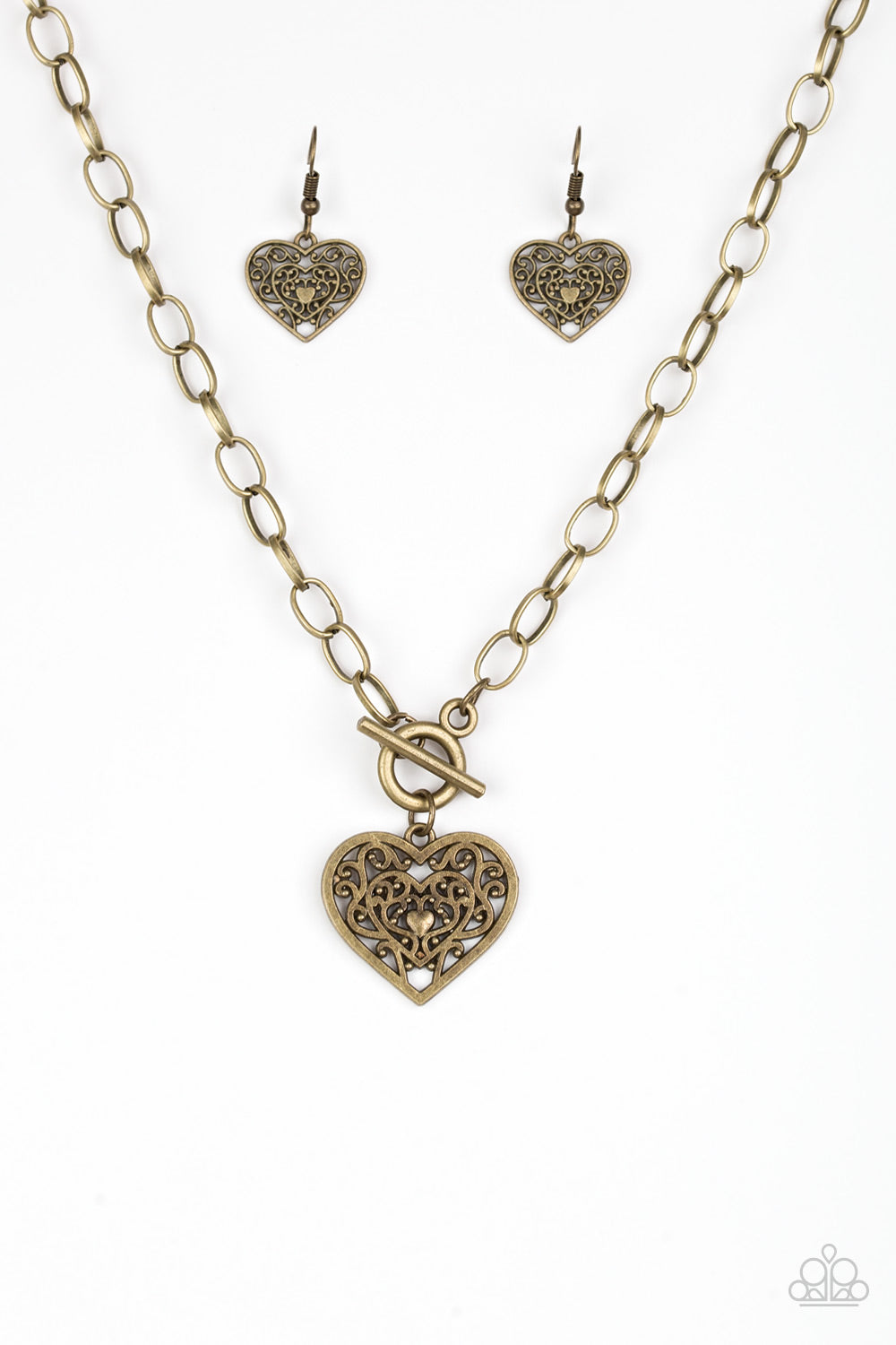 18 Brass Heart And Lock Charm Necklace – Permanent Baggage