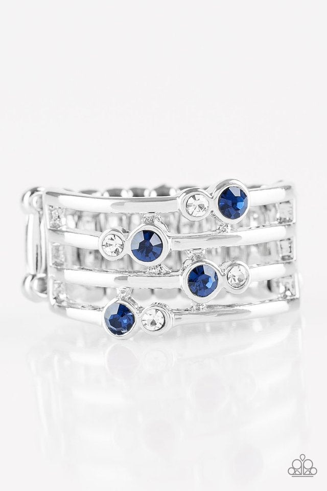 Sparkle showdown store blue ring paparazzi