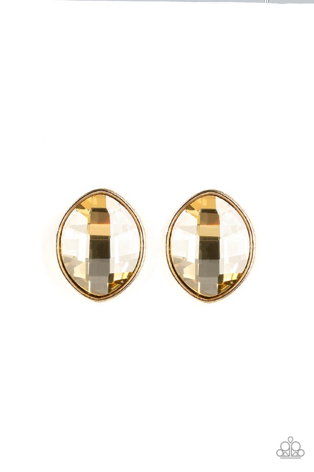 Paparazzi ♥ Movie Star Sparkle - Gold ♥ Post Earrings