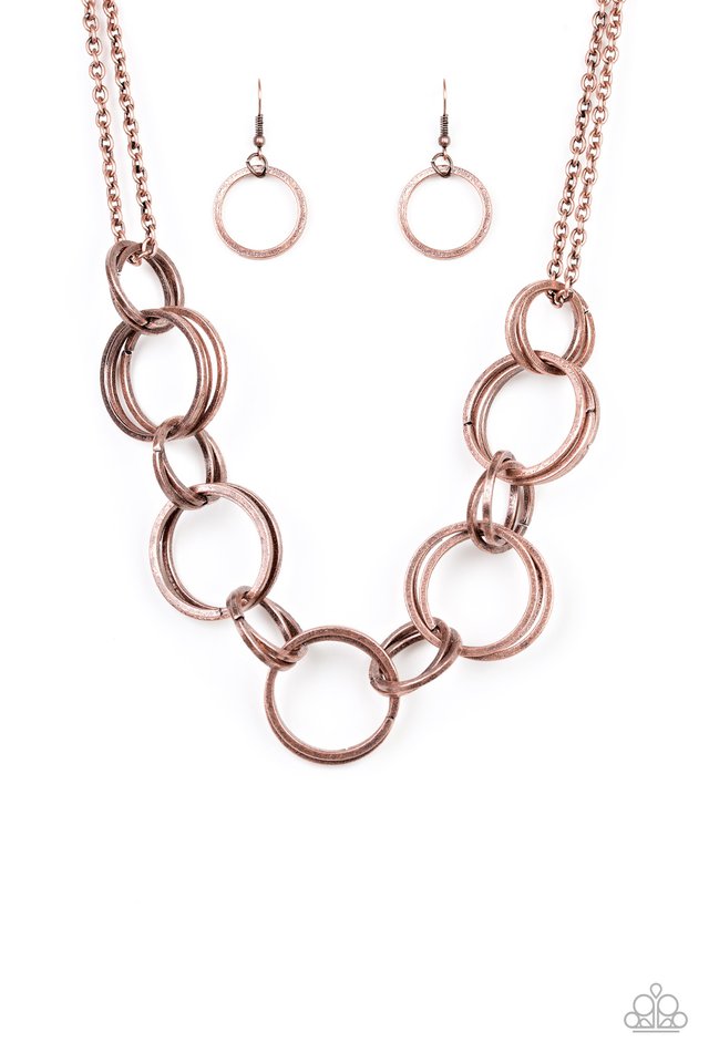 Paparazzi ♥ Jump Into The Ring - Copper ♥ Necklace