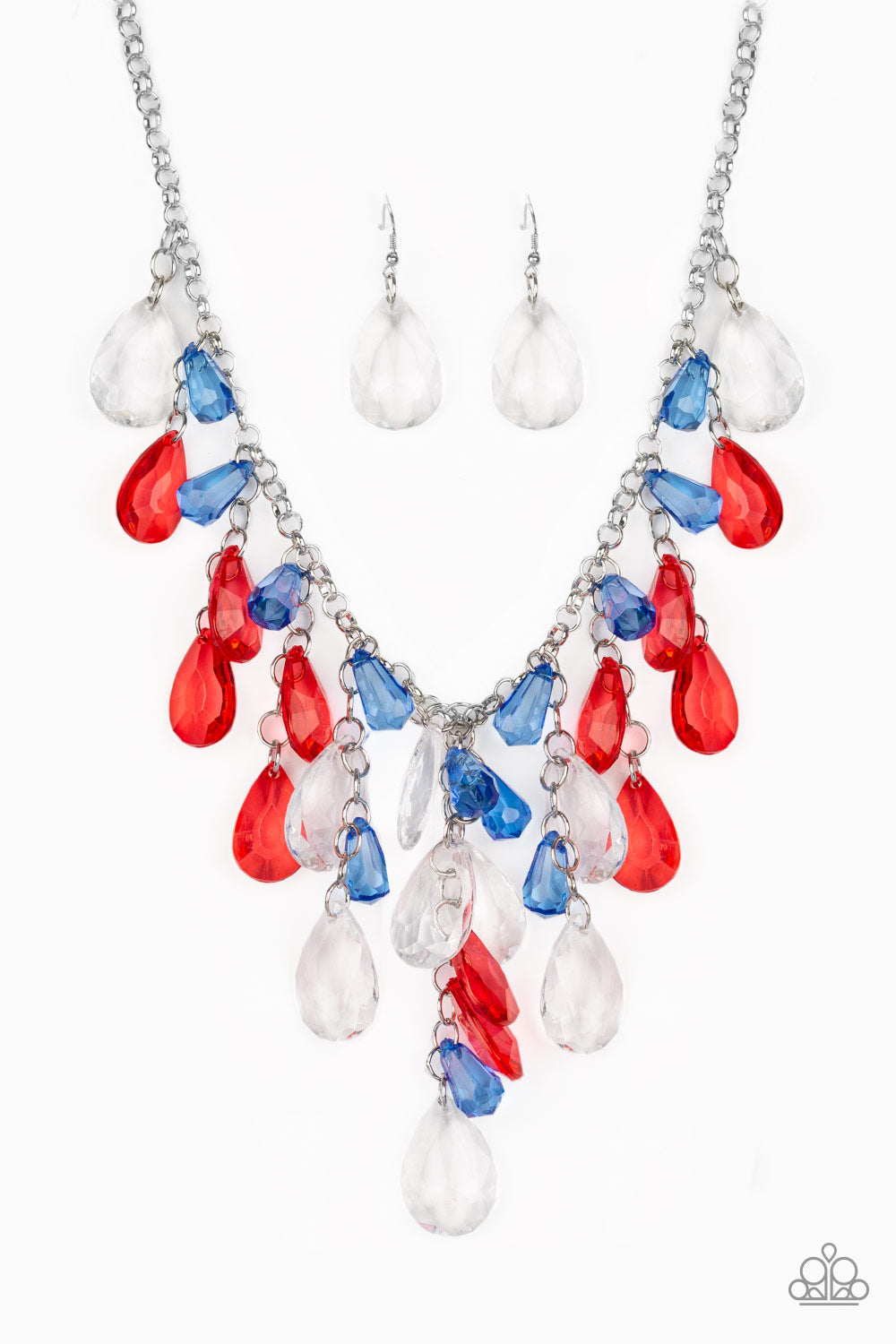 Red white and blue shop necklace paparazzi