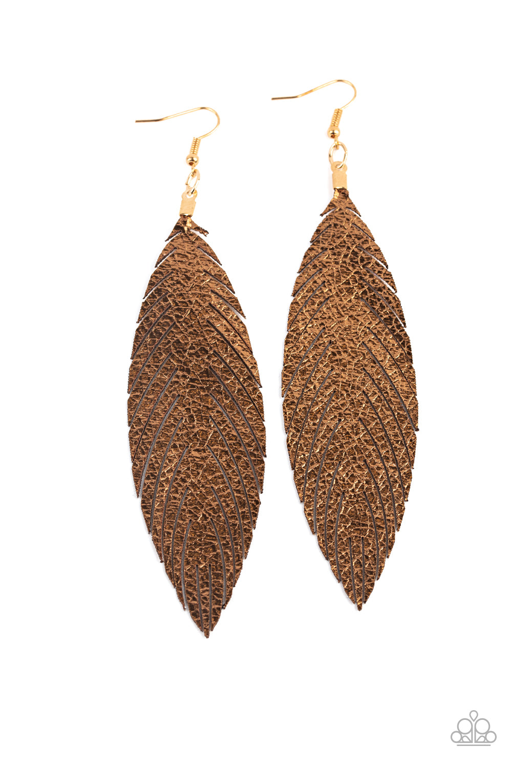 Paparazzi ♥ Feather Fantasy - Gold ♥ Earrings