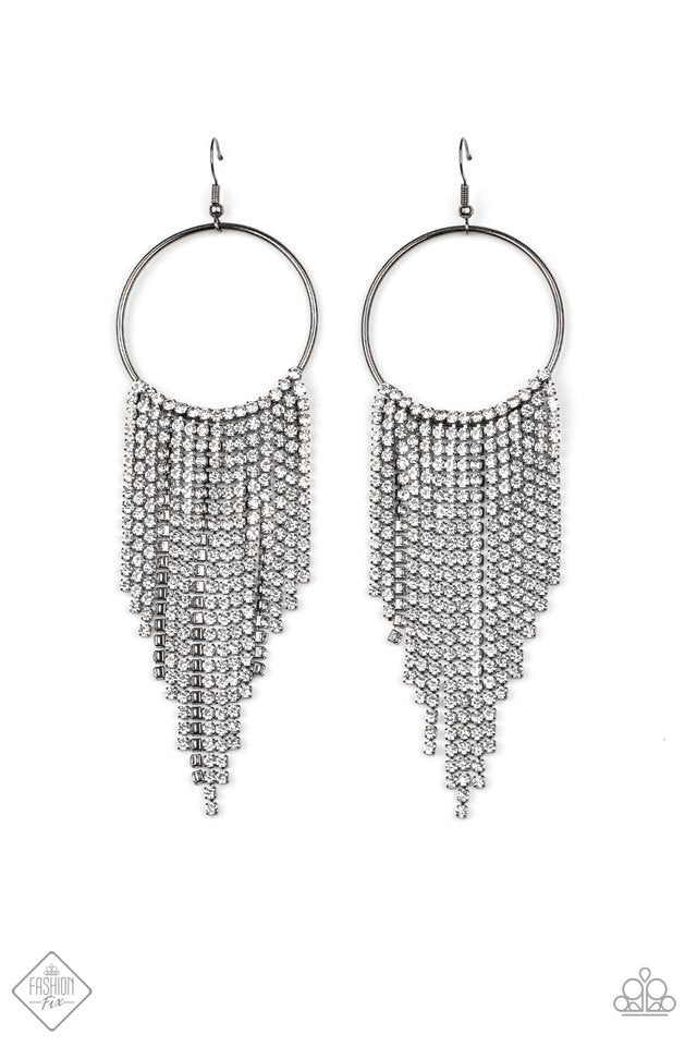 Paparazzi ♥ Streamlined Shimmer - Black ♥ Earrings