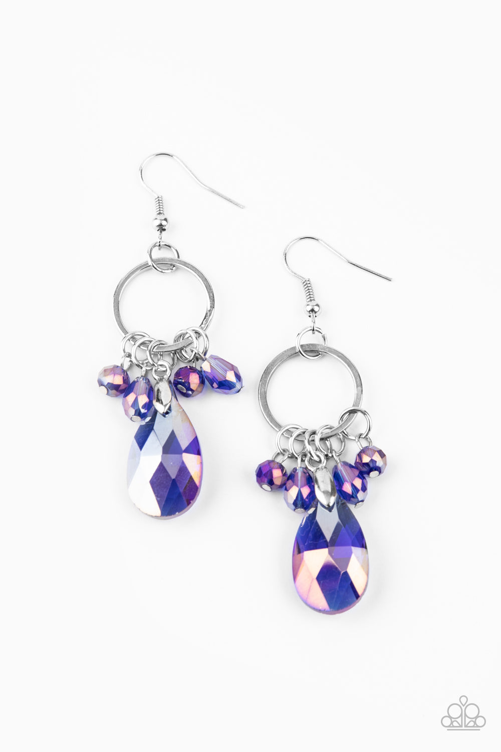 Enchanted Effervescence - Blue Iridescent Earrings - Paparazzi