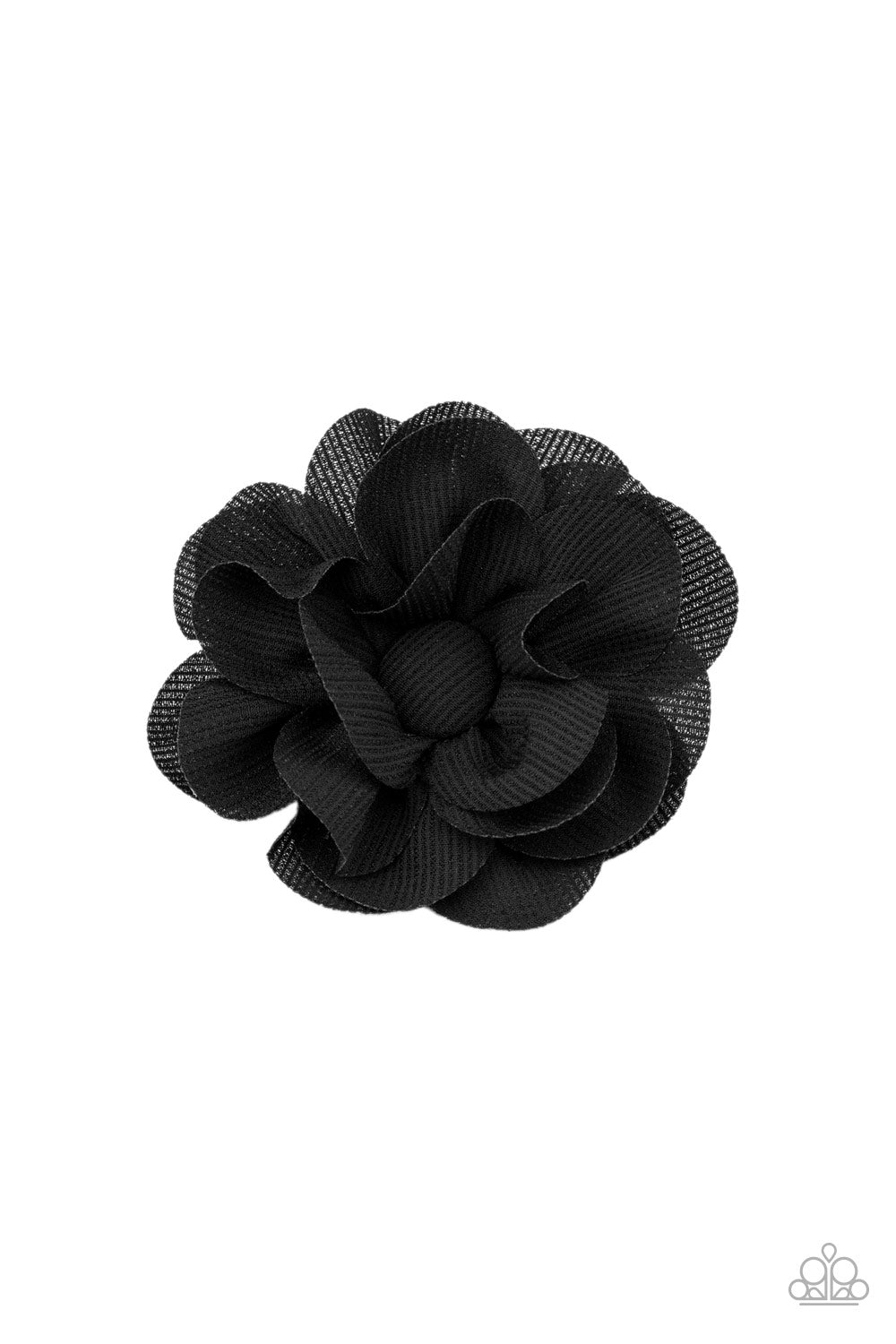 Positively Flower Patch - Black Hair Clip - Paparazzi Accessories