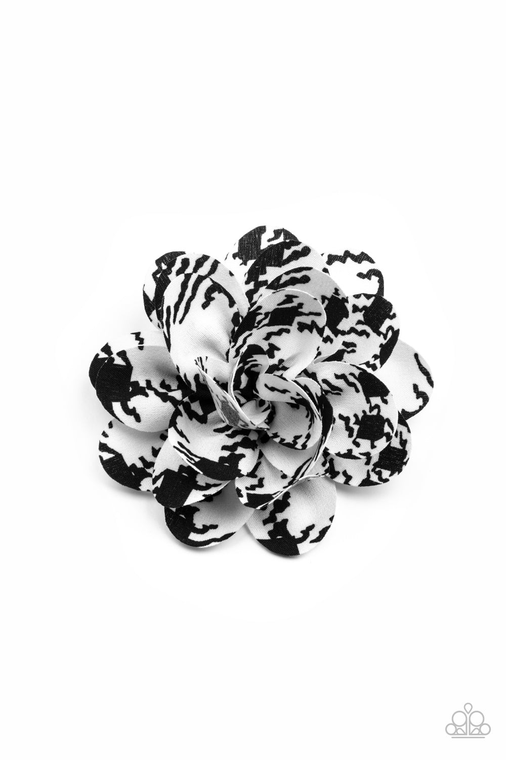 Positively Flower Patch - Black Hair Clip - Paparazzi Accessories