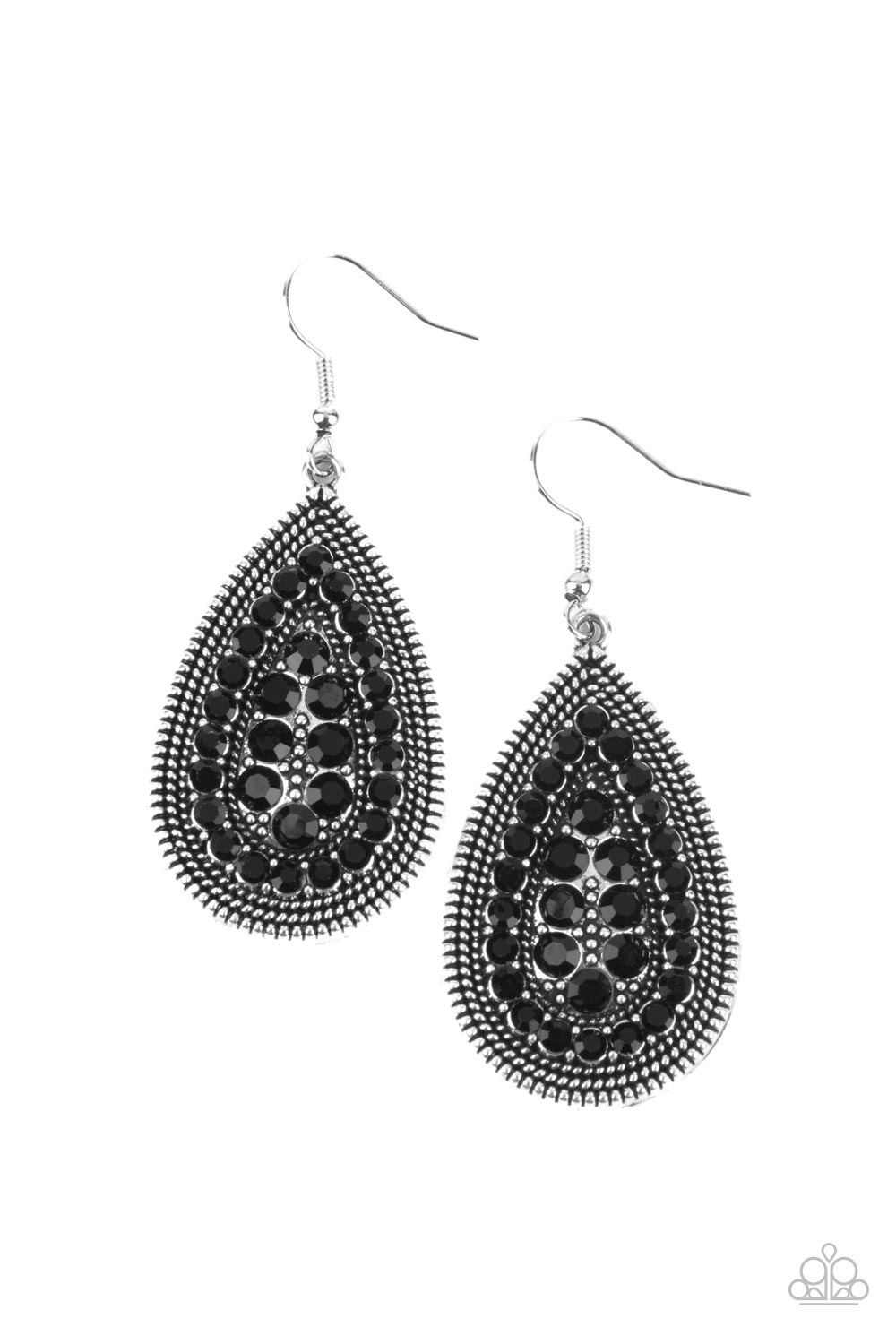 Black and deals silver earrings paparazzi