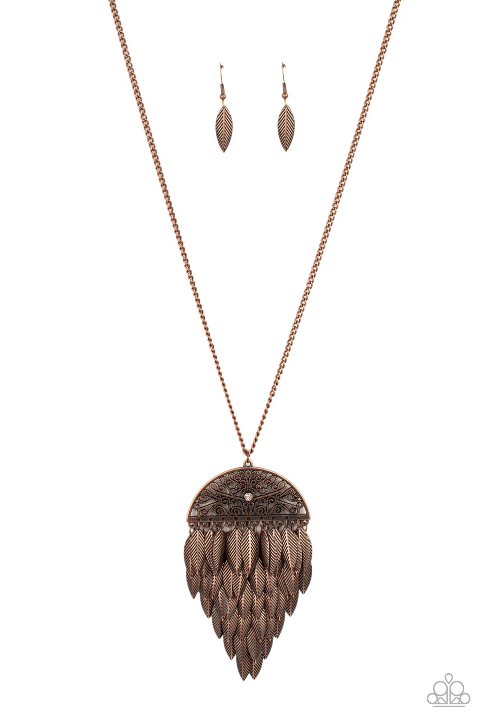 Copper feather necklace deals paparazzi