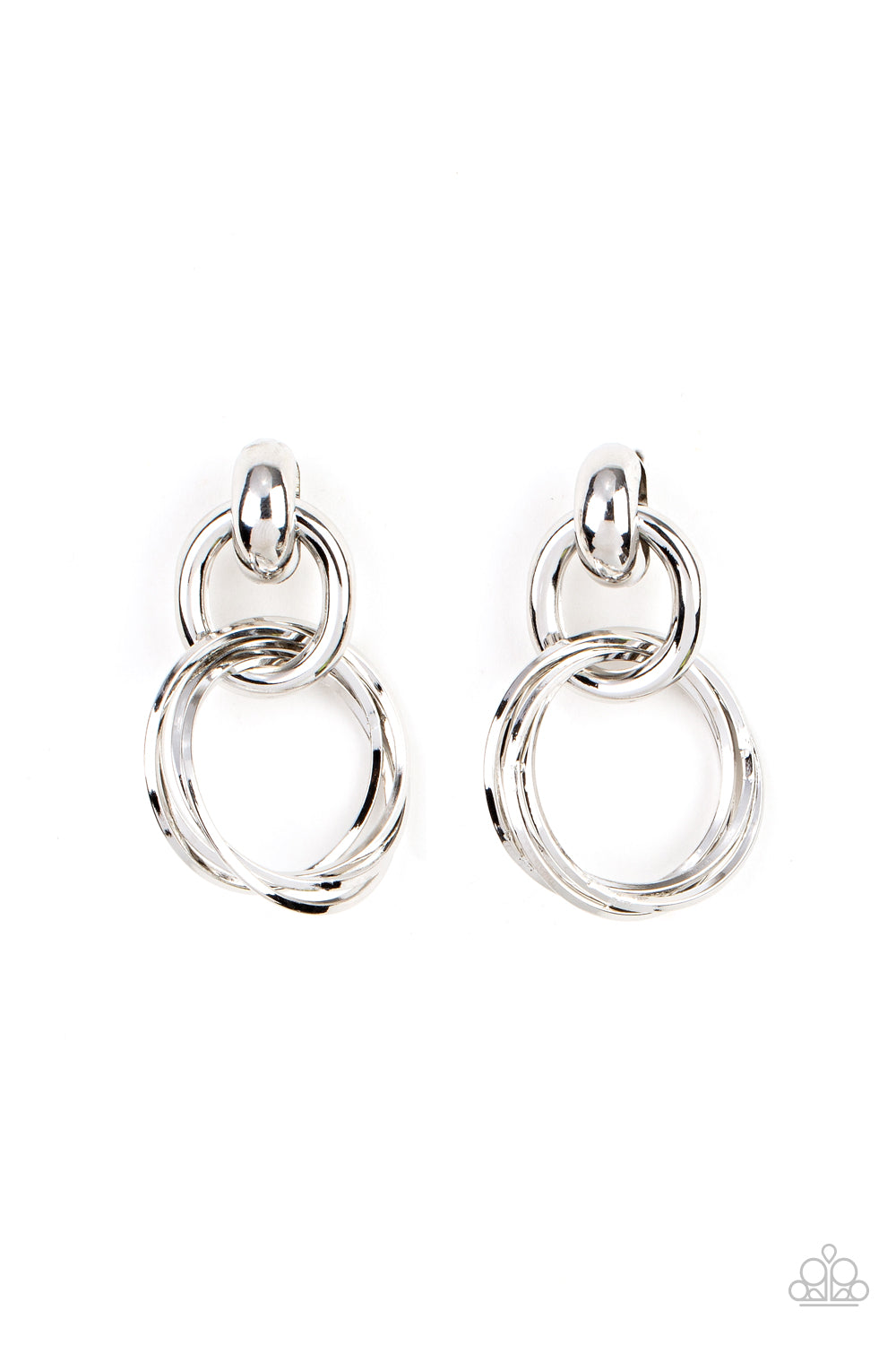Convegence Post Earrings in Bright Silver