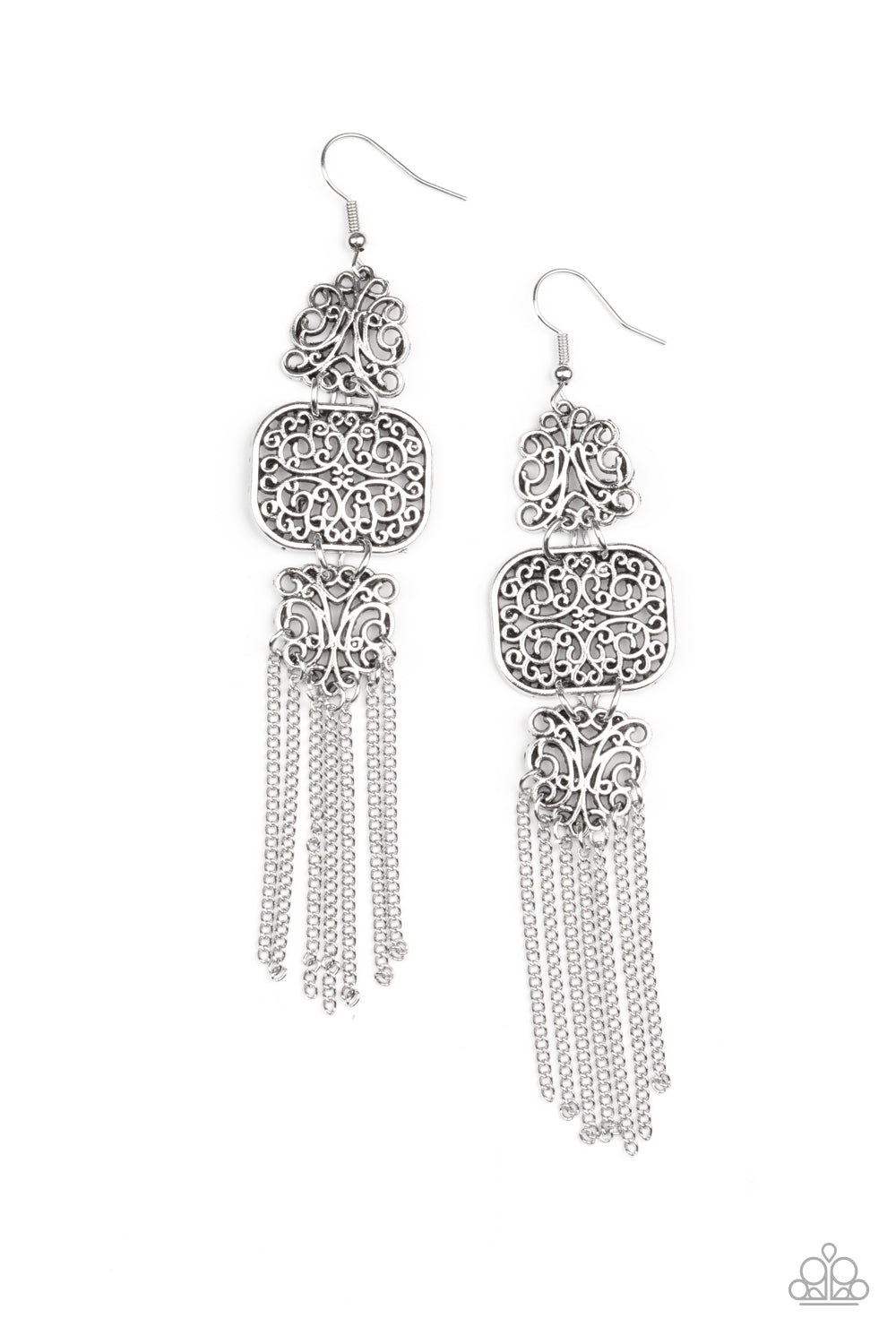 Paparazzi ♥ Eastern Elegance - Silver ♥ Earrings