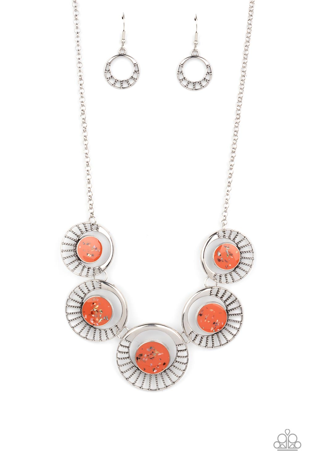 Paparazzi ♥ Elliptical Effervescence - Orange ♥ Necklace