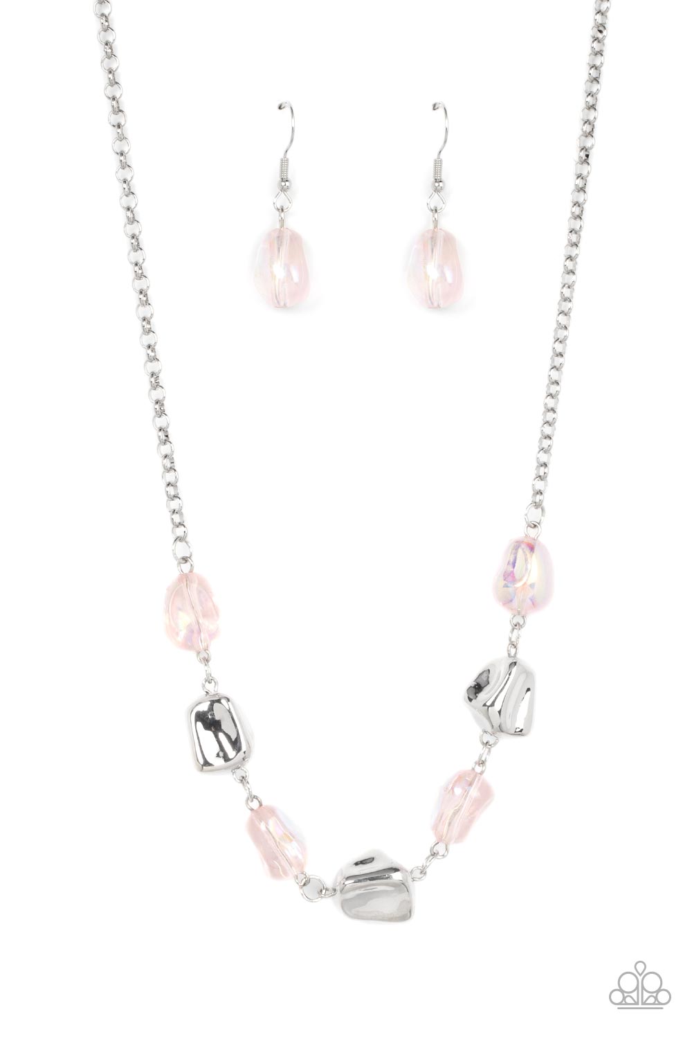 Royal Iridescence - Rose Gold Necklace with Iridescent and White Rhine –  All That Sparkles XOXO