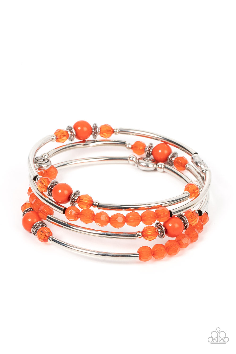Stack inspo: Summery White/Orange, Hermès Clic orange • Cartier love •  Diamond bracelet • Hermès Clic Clac wh…