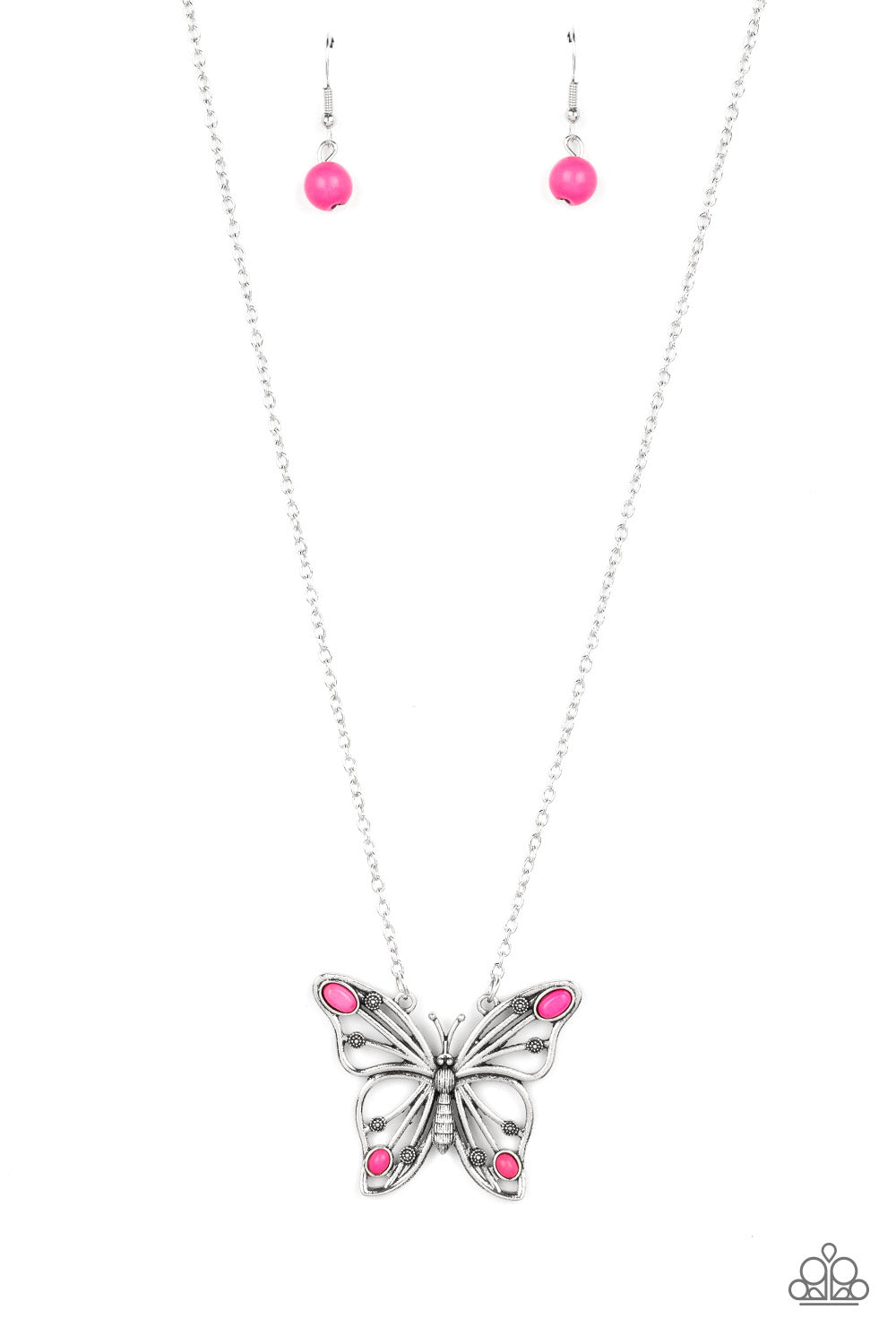 Petite Butterfly Necklace - Pink – Gabi The Label