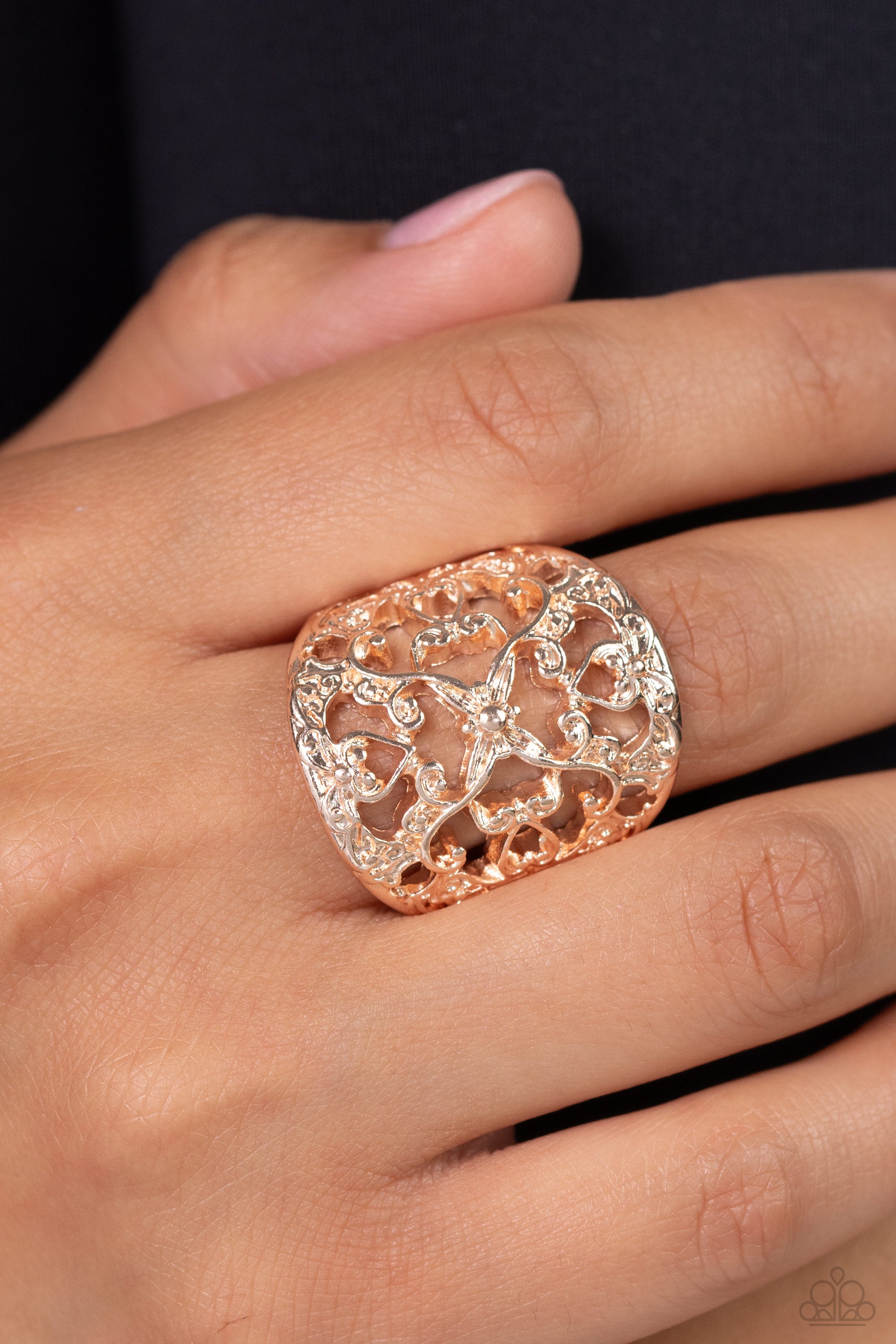Paparazzi Transfixed Treasure Rose Gold Ring