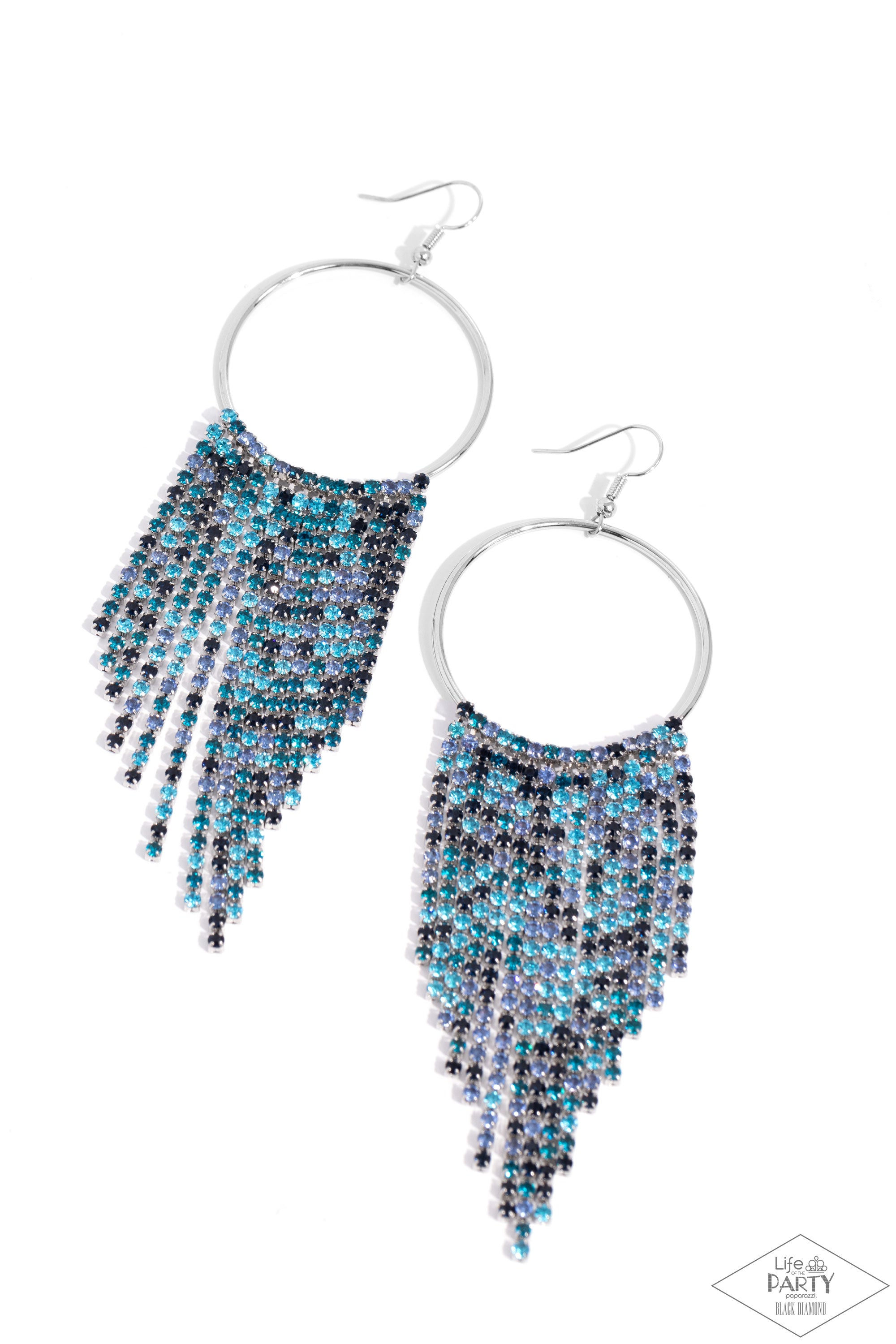 Paparazzi Streamlined Shimmer Blue Earrings