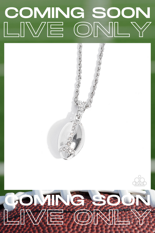 $10 SET: Mens Bracelet + Paparazzi ♥ Football Future - White ♥  Mens Necklace