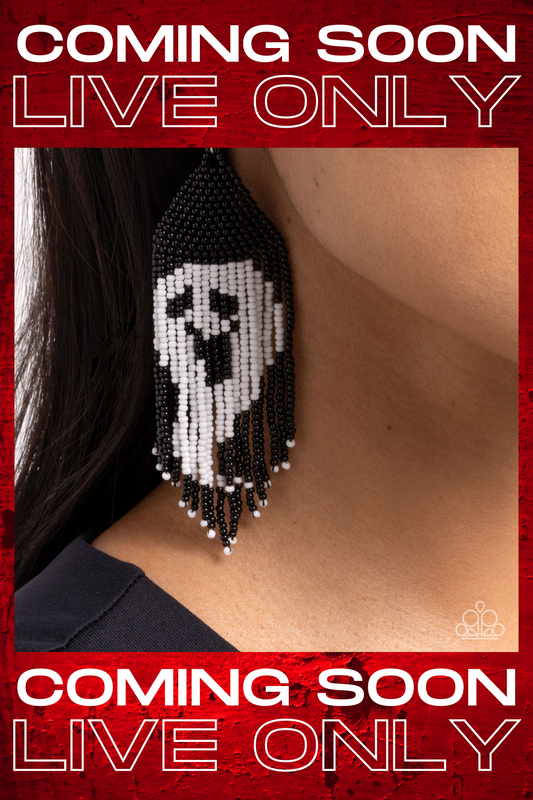 *Ordered 9/18* Paparazzi ♥ Spooky Strands - Black ♥  Earrings