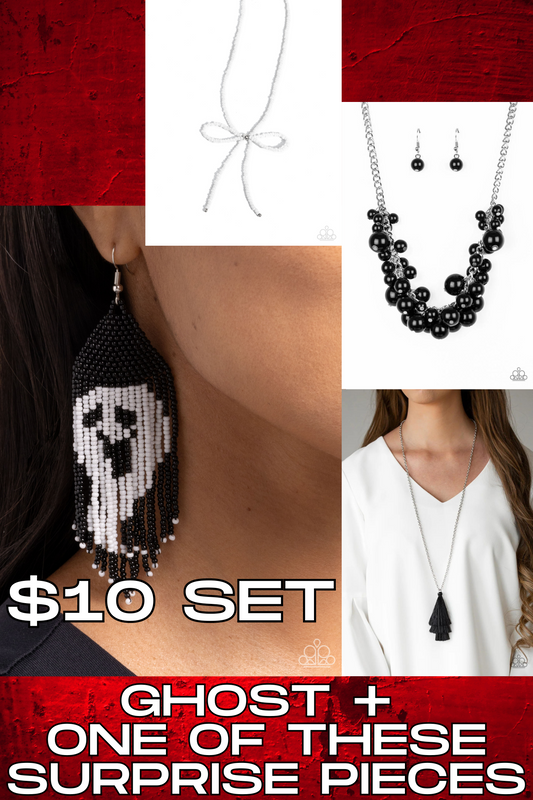 $10 set Necklace + *Ordered 9/18* Paparazzi ♥ Spooky Strands - Black ♥  Earrings