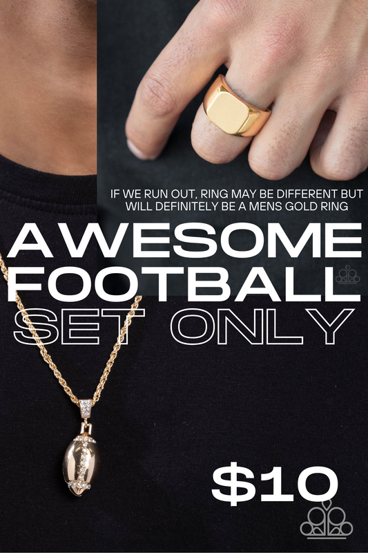 $10 Set Mens Gold Ring + *Ordered 9/25* Paparazzi ♥ Football Future - Gold ♥  Mens Necklace (Copy)