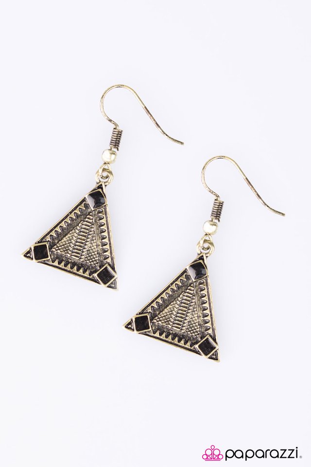 Paparazzi ♥ Nights Over Egypt - Brass ♥ Earrings