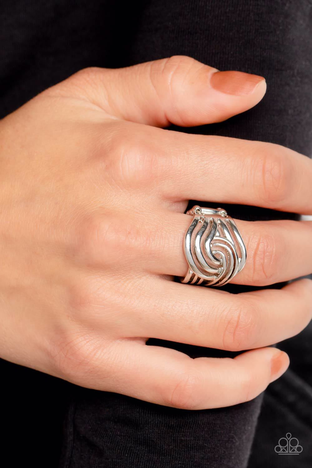 Paparazzi ♥ Interlocked Insignia - Silver ♥ Ring