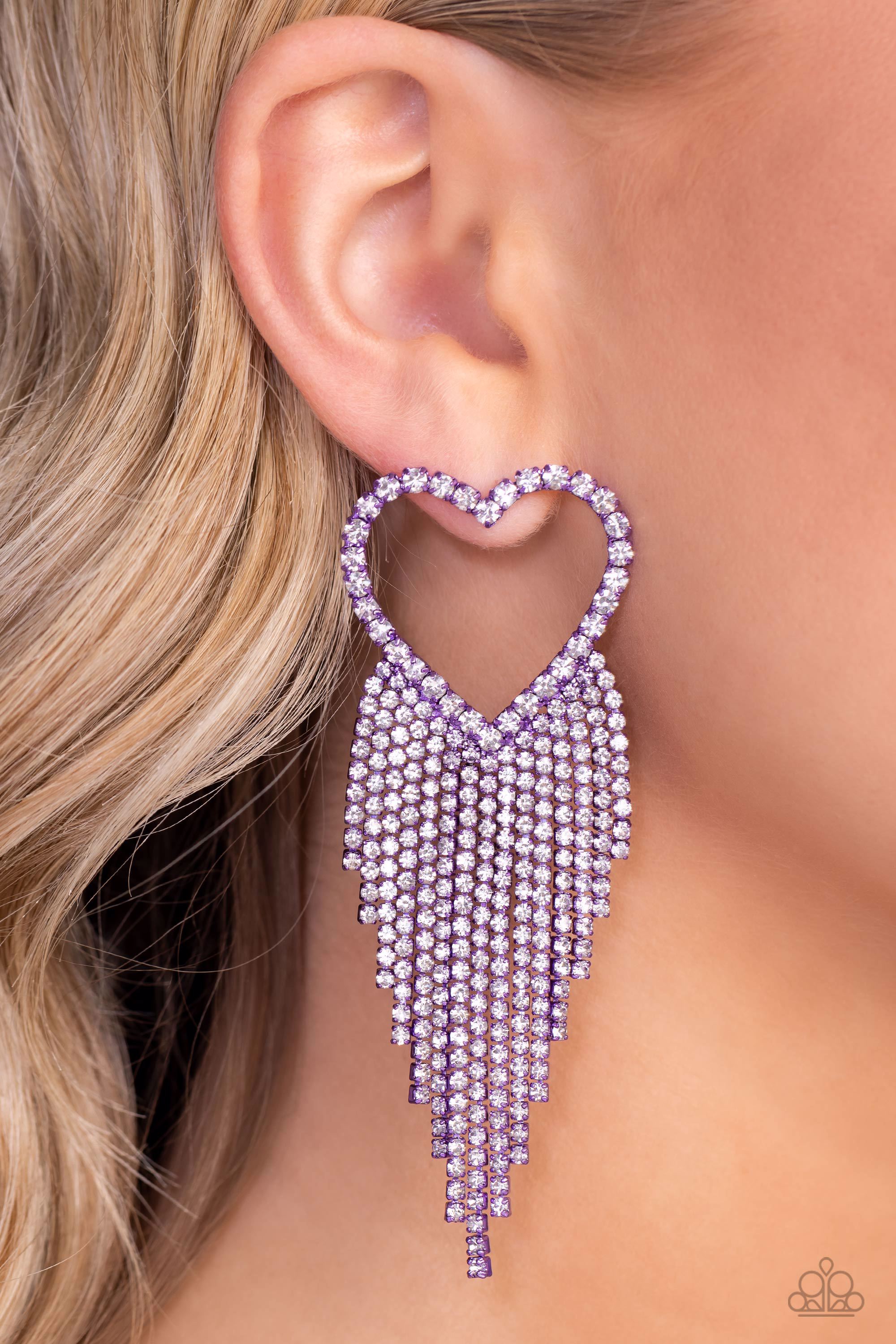 Paparazzi ♥ Sumptuous Sweethearts - Purple ♥ Post Earrings