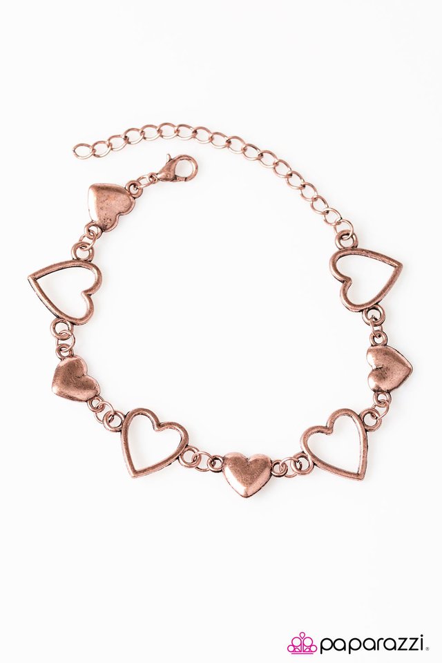 Paparazzi HEART To Handle Copper Bracelet LisaAbercrombie