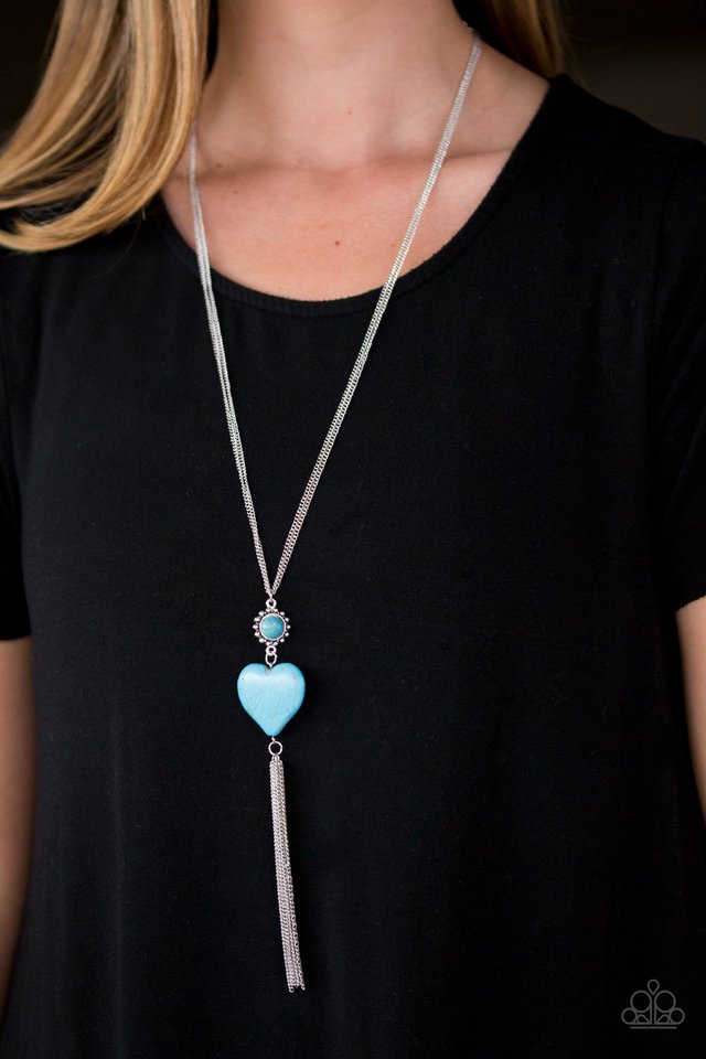 Paparazzi ♥ Cold Cold Heart - Blue ♥ Necklace