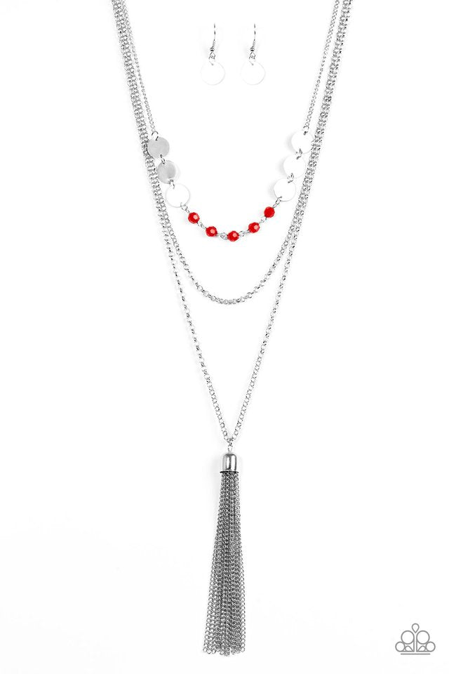 Terra tassel store red necklace