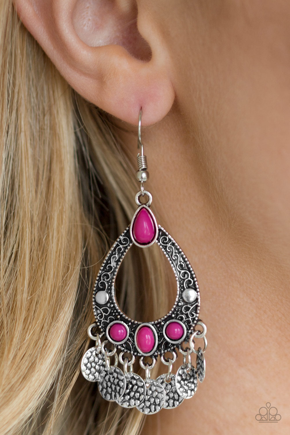 Paparazzi ♥ Island Escapade - Pink ♥  Earrings