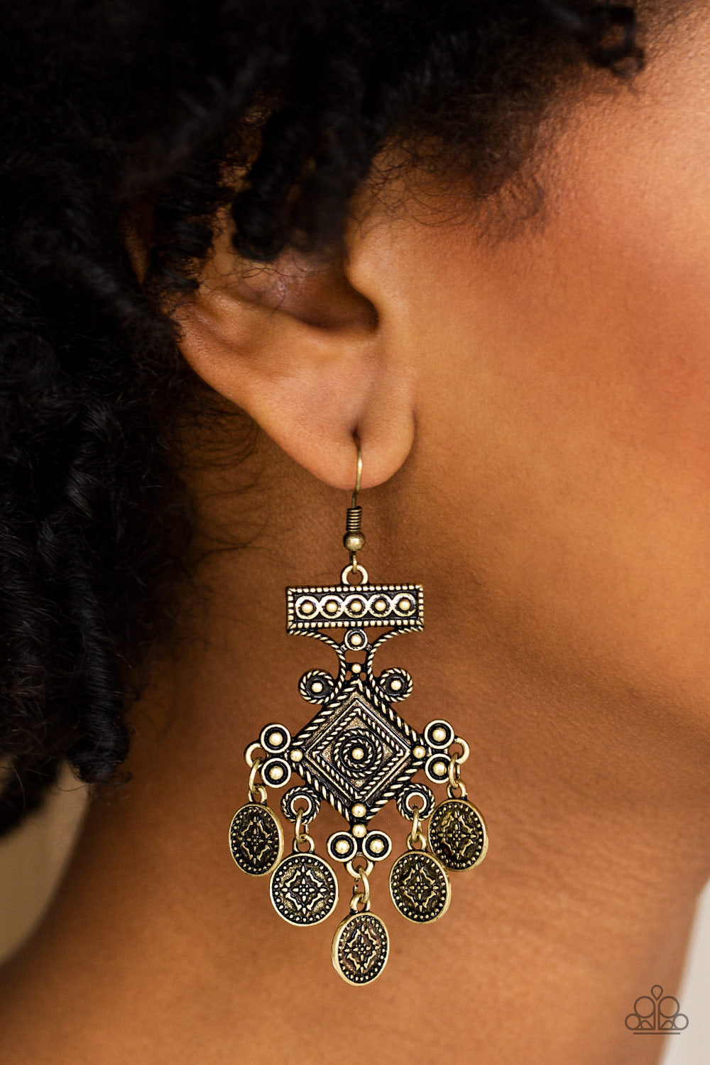 Paparazzi ♥ Unexplored Lands - Brass ♥  Earrings