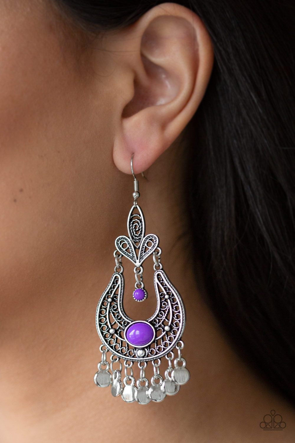 Paparazzi ♥ Fiesta Flair - Purple ♥  Earrings