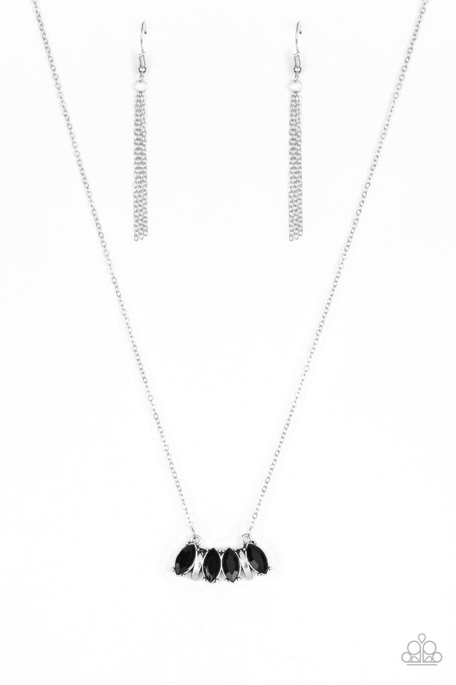 Black & White Rhinestone Dangly Tassel Sautoir Style Necklace 1950s (item  #1334973)