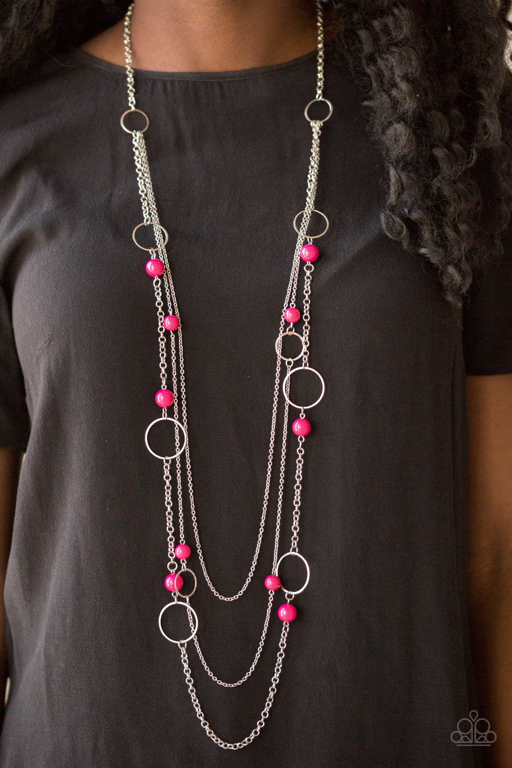 Paparazzi ♥ Beachside Babe - Pink ♥  Necklace