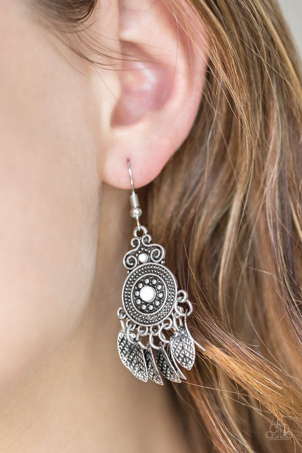 Paparazzi ♥ Lower East WILDSIDE - White ♥  Earrings