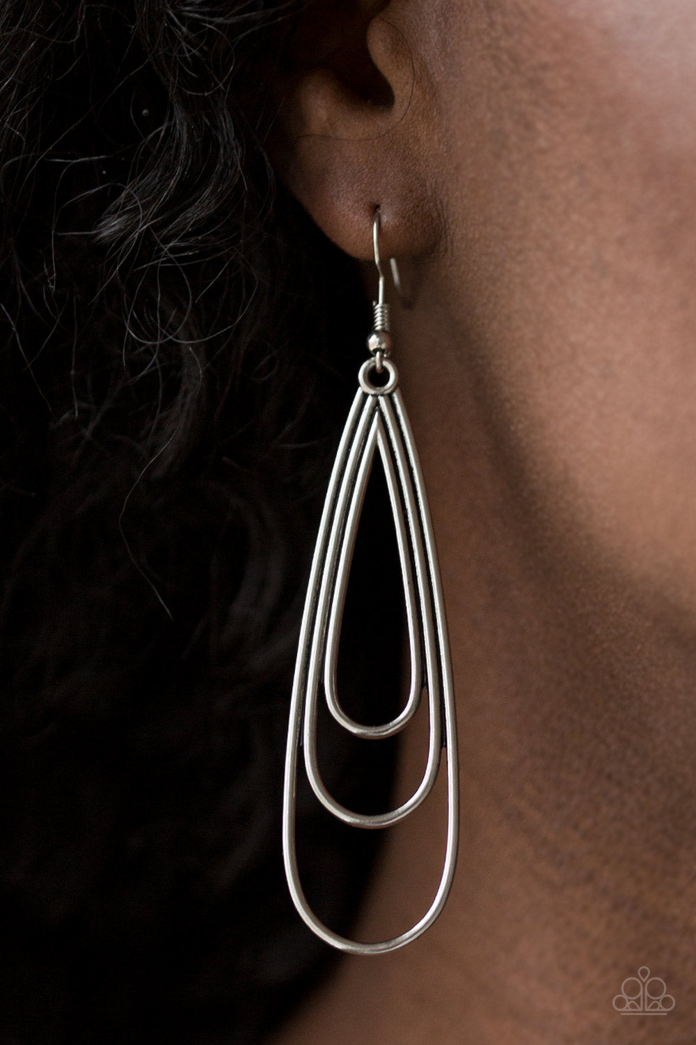 Paparazzi ♥ Triple Ripple - Silver ♥  Earrings