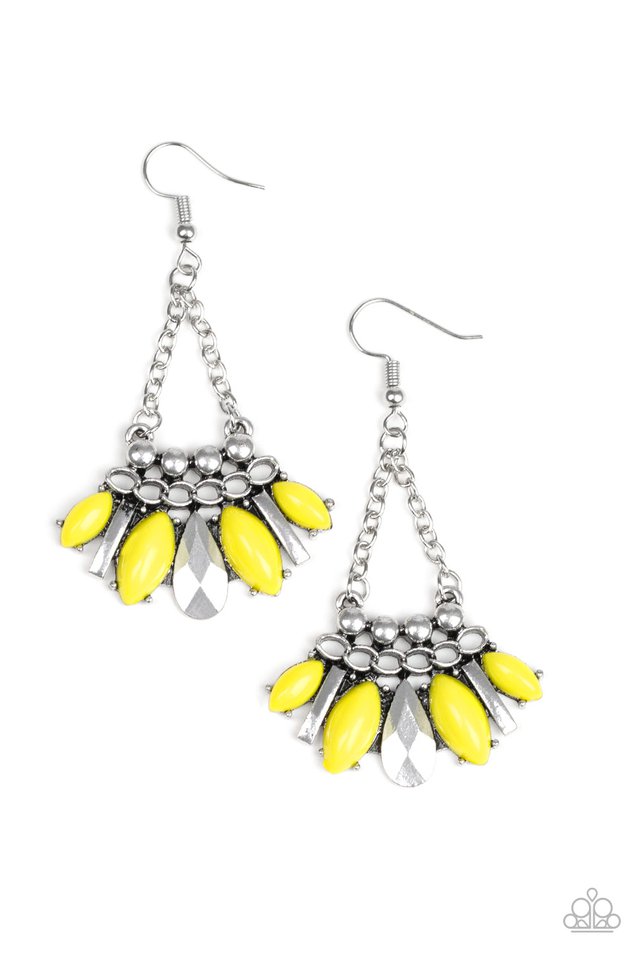 Paparazzi Terra Tribe Yellow Earrings LisaAbercrombie