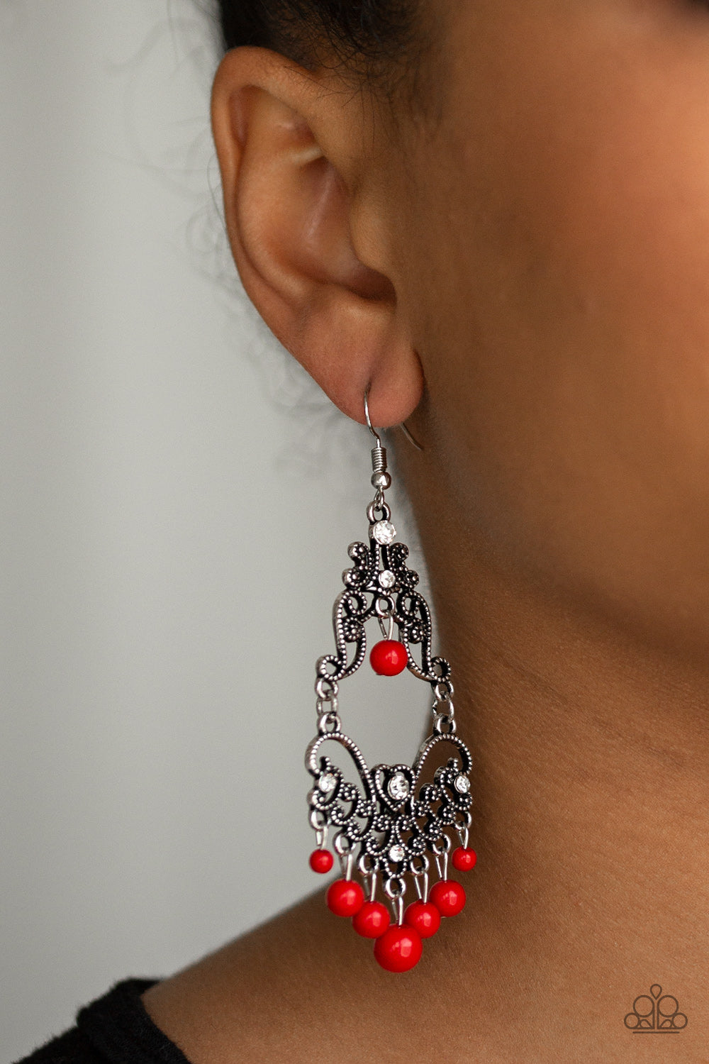 Paparazzi ♥ Colorfully Cabaret - Red ♥  Earrings