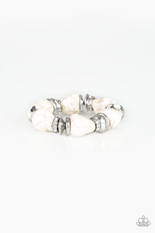 White crackle online stone bracelet paparazzi