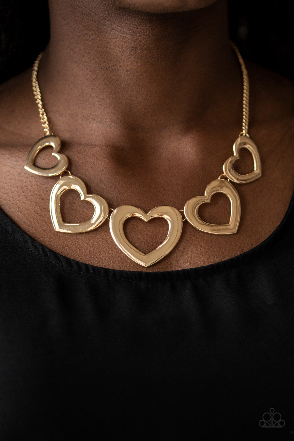 Paparazzi ♥ Hearty Hearts - Gold ♥ Necklace