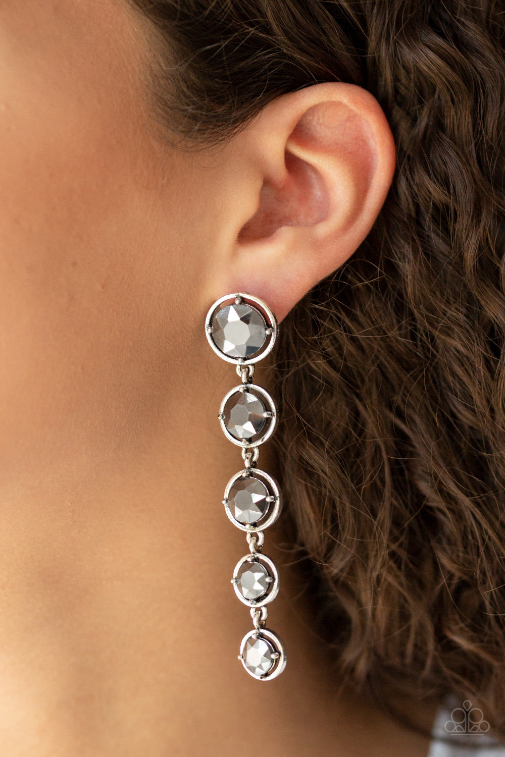 Paparazzi ♥ Drippin In Starlight - Silver ♥  Post Earrings