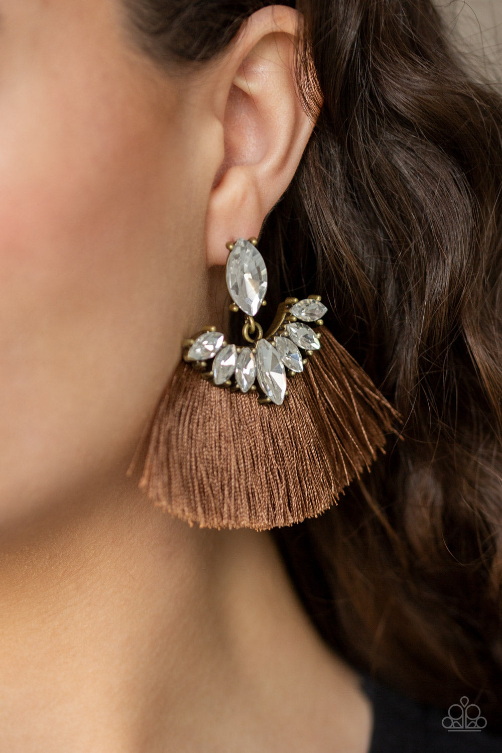 Paparazzi ♥ Formal Flair - Brown ♥  Post Earrings