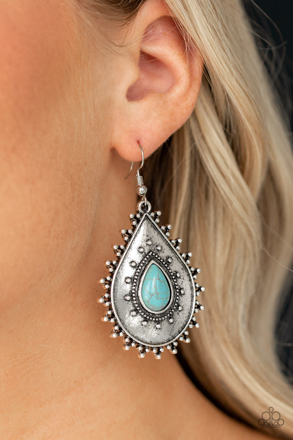 Paparazzi Desert Drama Blue Earrings