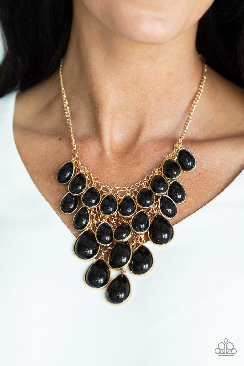 Paparazzi ♥ Shop Til You TEARDROP - Black ♥  Necklace