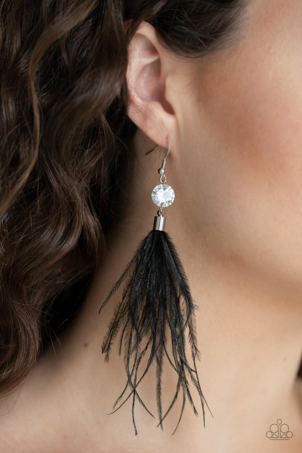 Paparazzi ♥ Feathered Flamboyance - Black ♥  Earrings