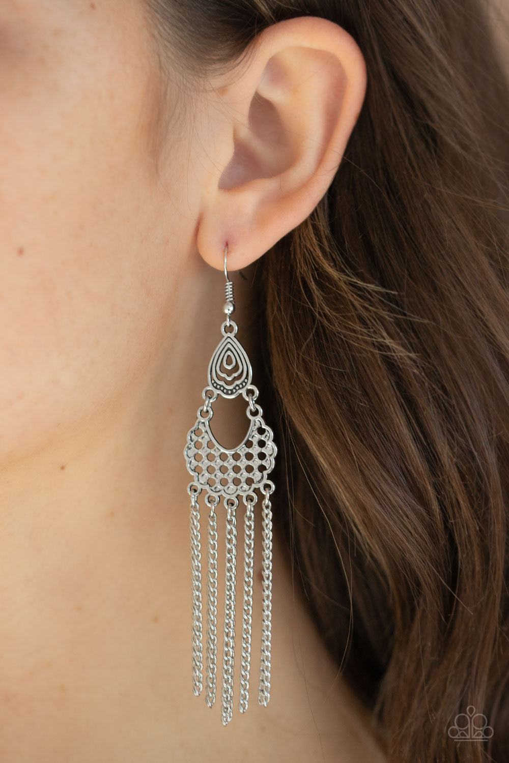 Paparazzi ♥ Insane Chain - Silver ♥  Earrings