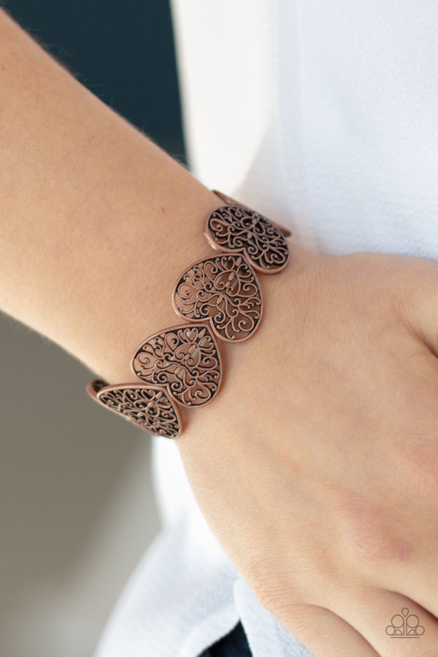 Paparazzi Keep Love In Your Heart Copper Bracelet LisaAbercrombie