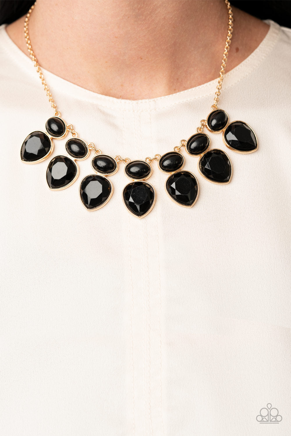 Damier Black Necklace S00 - Fashion Jewelry